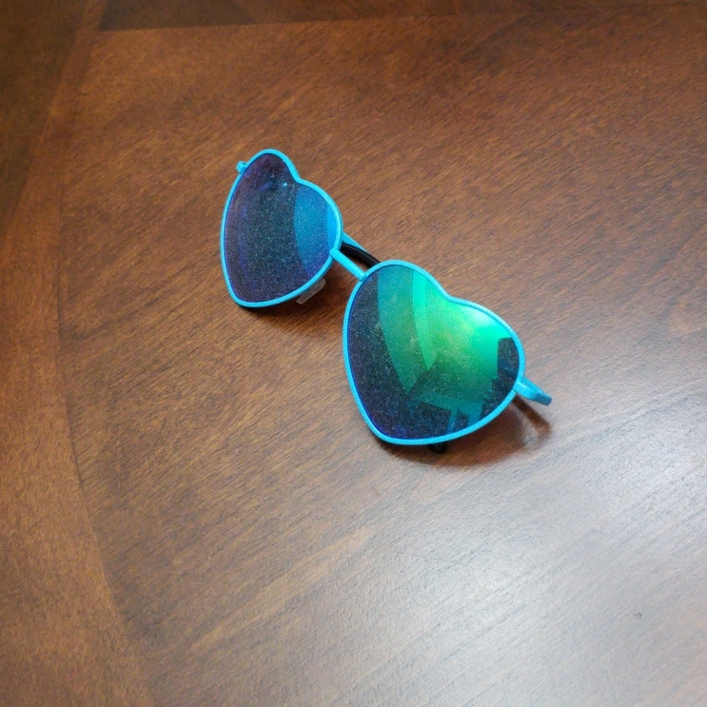 Blue Heart Shaped Sunglasses